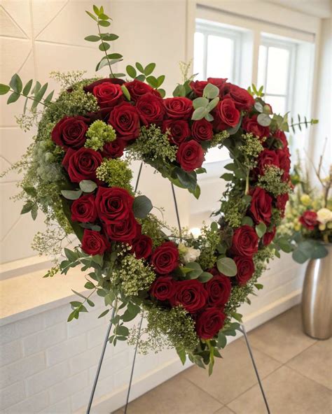 Composition florale avec roses et lierre