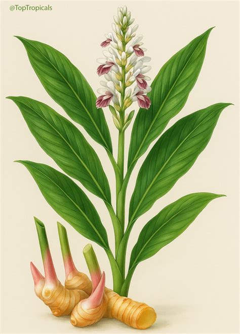 illustration botanique Alpinia galanga