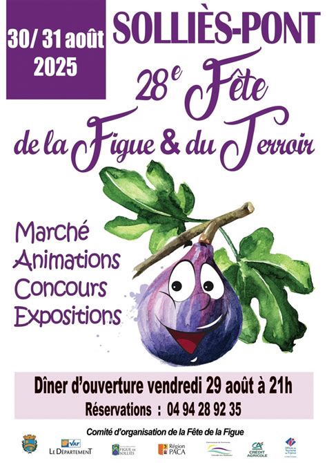 Affiche stylisée de la Fête de la Figue à Solliès-Pont