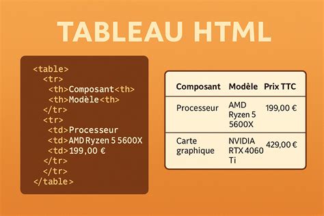 Exemple d'un tableau HTML stylisé avec des bordures CSS