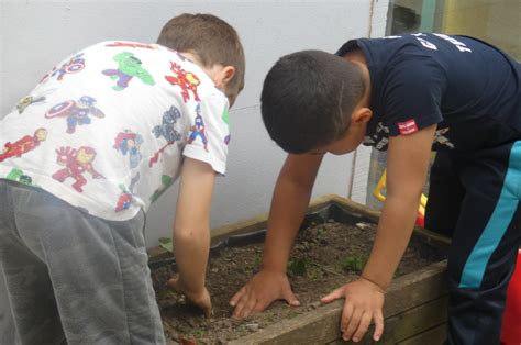 Enfants découvrant les joies du jardinage