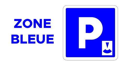 Panneau de stationnement en zone bleue