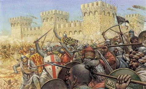Soldats des Croisades au combat