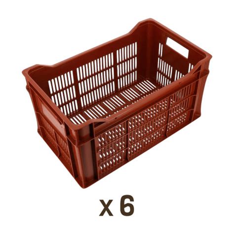 Exemple de caisses plastiques alimentaires empilables et ajourées