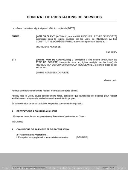 Image d'un contrat de service d'infogérance