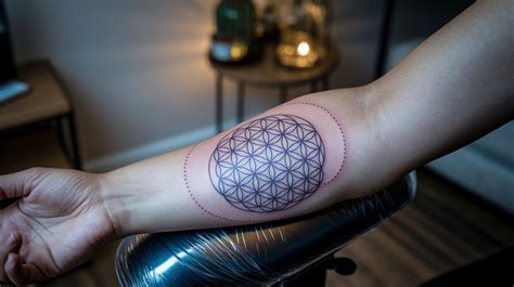 Variations du tatouage Fleur de Vie sur le bras
