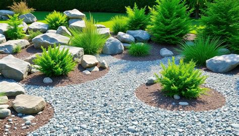 Exemple de jardin avec paillage décoratif harmonieux