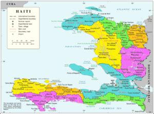 Carte administrative d'Haïti mettant en évidence le département du Sud et la commune de Saint-Louis-du-Sud