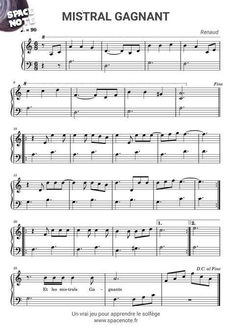 Partition de musique avec des notes