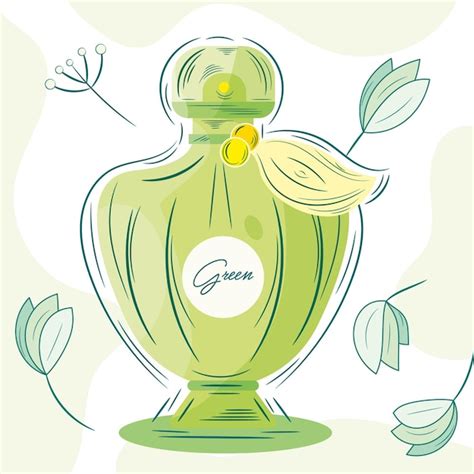 Bouteille de parfum avec des motifs de fleurs de cognassier