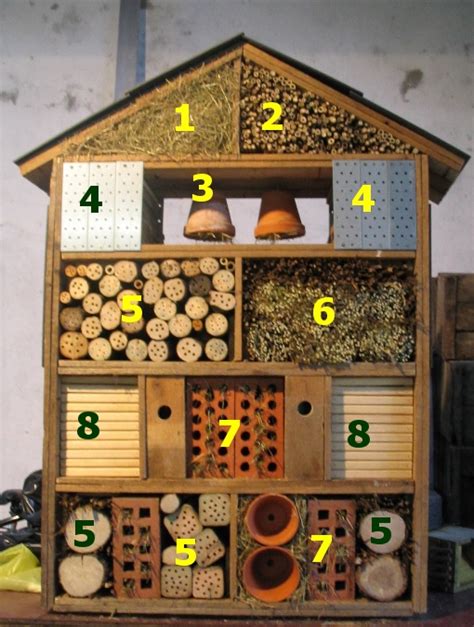 Illustration d'un hôtel à insectes intégré dans un potager permacole