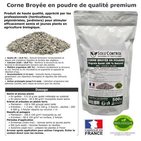 Sachet de corne broyée avec une illustration de corne
