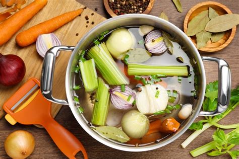 différents types de bouillons et d'assaisonnements pour potages