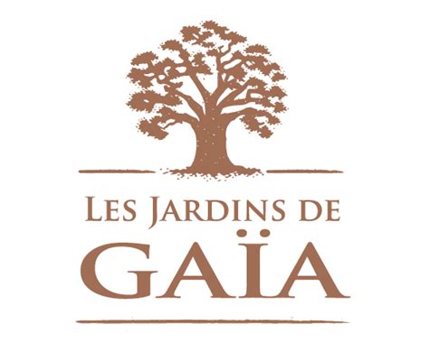 Logo Les Jardins de Gaïa avec une feuille de thé et le soleil