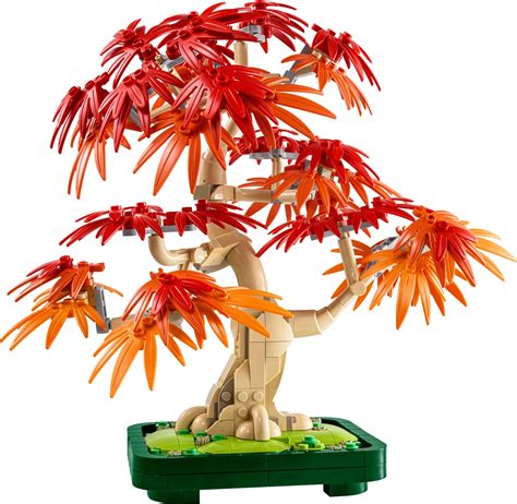 Vue du Bonsaï LEGO Botanicals avec ses feuilles vertes classiques et ses fleurs de cerisier roses interchangeables