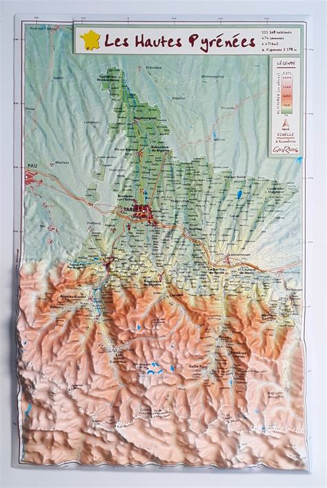 Carte des Hautes-Pyrénées mettant en évidence les zones à fort relief et les secteurs agricoles