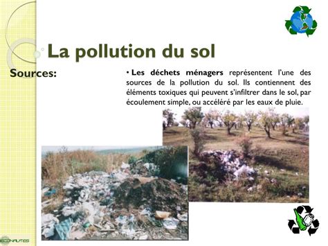 Infographie sur les sources de pollution des sols