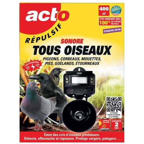 Répulsifs sonores et olfactifs pour oiseaux