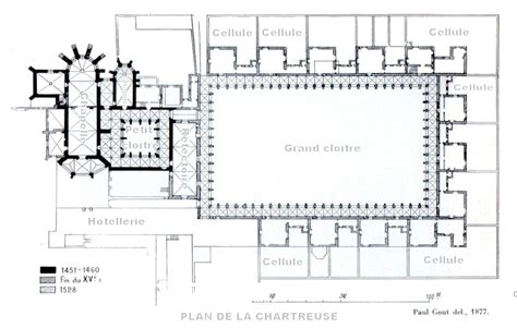 Plan ancien du monastère de la Chartreuse à Liège