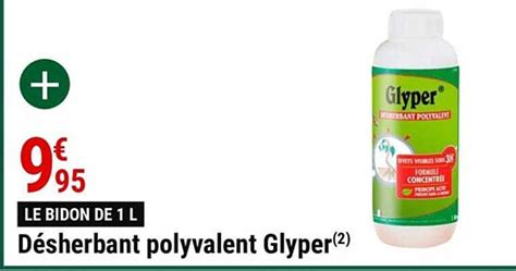 Bouteille de désherbant Glyper avec mention 