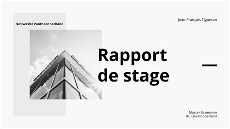 Une page de rapport de stage avec une mise en page aérée