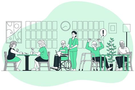 Illustration d'un EHPAD avec espaces verts