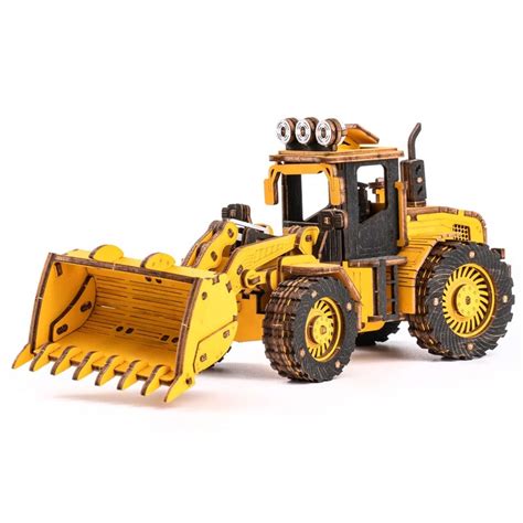 bulldozer miniature en bois