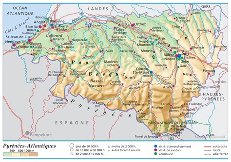 Ancienne carte des Pyrénées avec les emplacements des fruitières