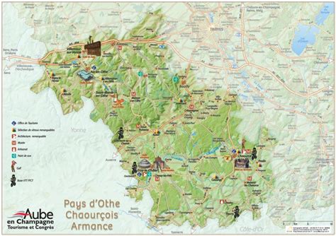 Carte du Pays d'Othe, du triangle Troyes-Sens-Auxerre