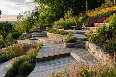 Exemple de stabilisation de pente avec des éléments en béton végétalisables, intégrant la verdure