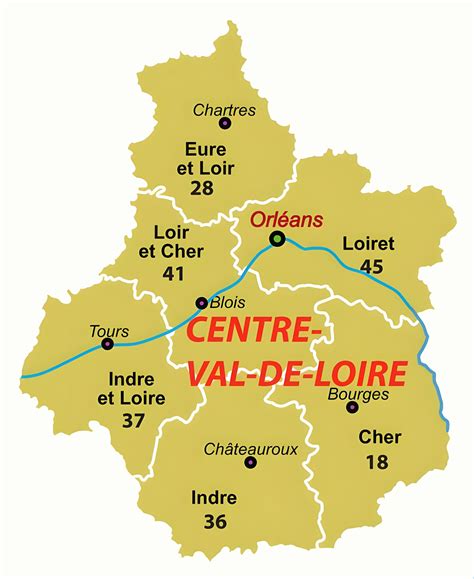Carte d'ensoleillement de la région Centre-Val de Loire