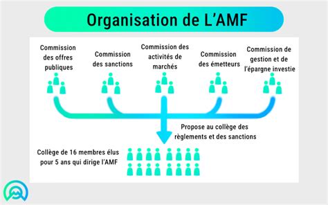 Schéma de l'organigramme de l'AMF