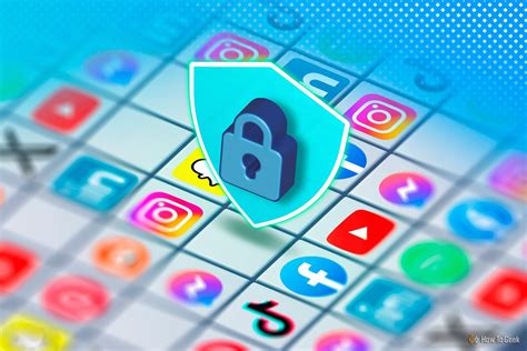 Cybersecurity lock with social media logos