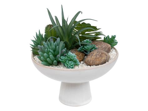 Exemple de composition de plantes grasses artificielles en intérieur