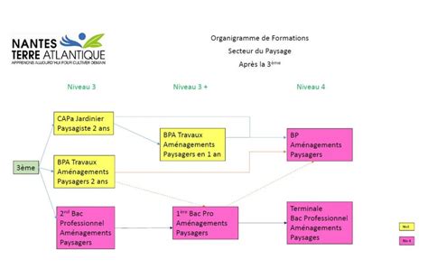 Diagramme des parcours de formation en aménagements paysagers