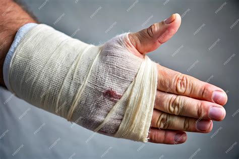 Main bandée après une blessure
