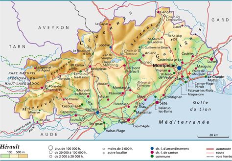 Carte de l'Hérault avec les zones agricoles