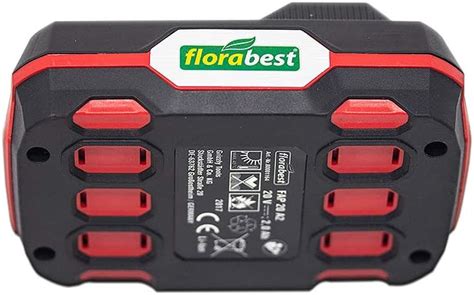 Détail de la batterie Lithium-ion 20V Florabest FRTA 20 A1