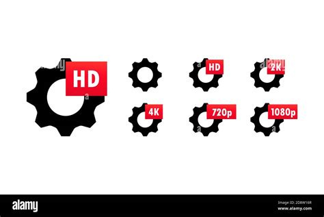 Icônes de qualité vidéo (HD, 1080p)