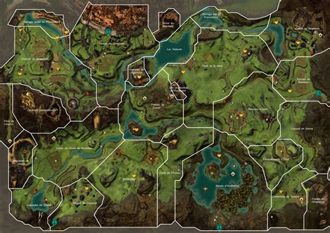 carte de Guild Wars 2 avec des points de récolte de cimefroide