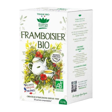 Illustration d'une tasse de tisane de feuilles de framboisier