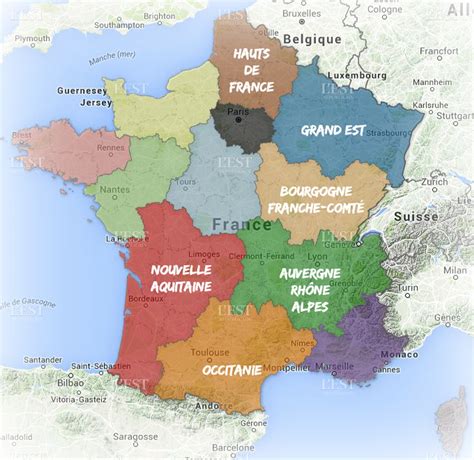 Carte des régions d'origine du Galant de Nuit