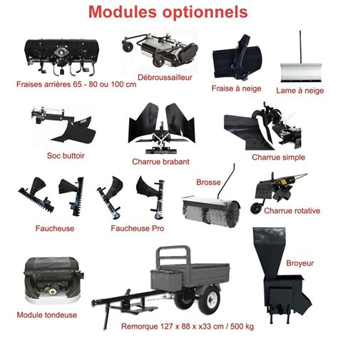 Accessoires variés pour motoculteurs