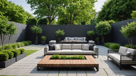 Exemple de jardin moderne et écologique avec des matériaux naturels