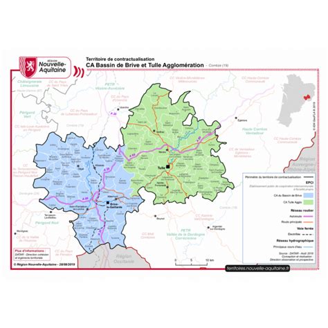 Carte de Saint-Pantaléon-de-Larche et de la Communauté d'Agglo du Bassin de Brive