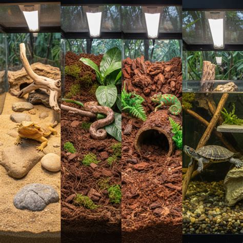 Différents types de substrats pour reptiles