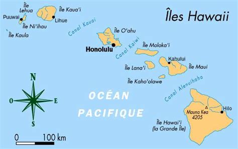 Plan des îles Hawaïennes
