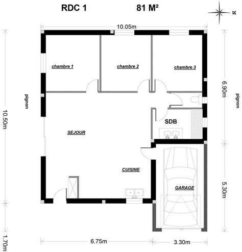 Plan détaillé du rez-de-chaussée du Gîte La Maison Hortensias