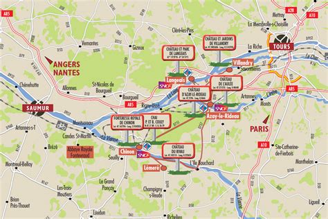 Carte touristique des Châteaux de la Loire et Zooparc de Beauval