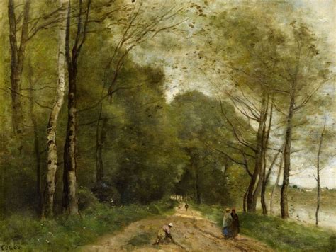 Lac et arbres, paysage corot